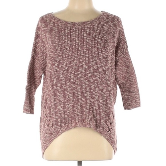 Express Weave knit crewneck Pullover high low medium sweater - Picture 1 of 7